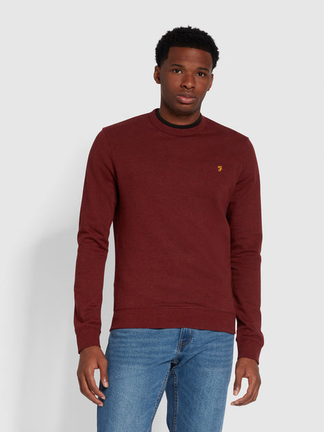 Tim Organic Cotton Sweatshirt In Red | Farah® Online