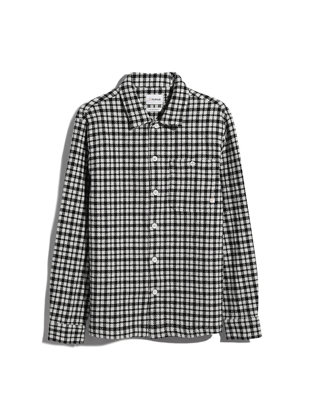 Thawley Check Overshirt In True Navy