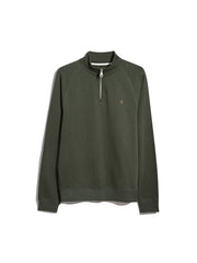 Jim Organic Cotton Quarter Zip Sweatshirt In Rosemary