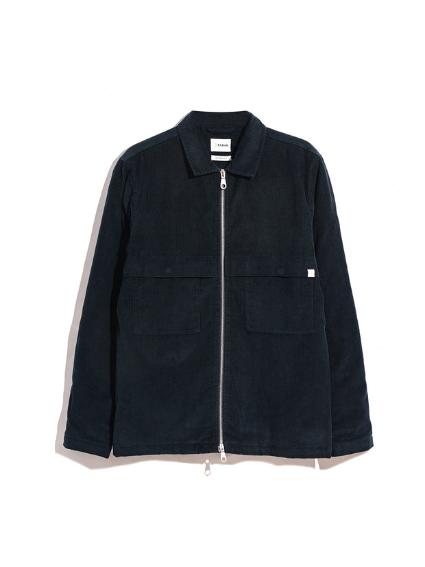 Schultz Quilted Overshirt In True Navy