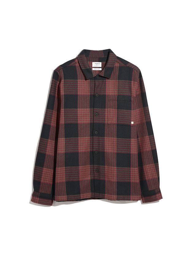 Honnold Check Overshirt In Washed Black