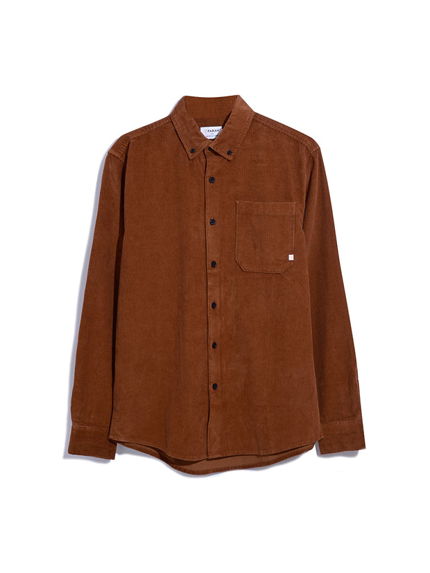 Spencer Casual Fit Corduroy Shirt In Teak