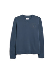 Tim Organic Cotton Crew Neck Sweatshirt In Deep Blue