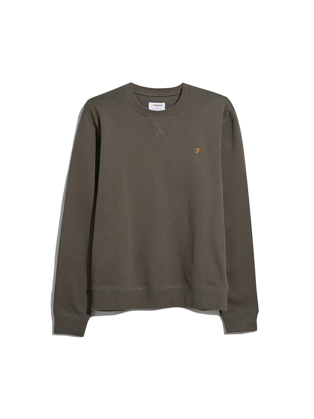 Tim Organic Cotton Crew Neck Sweatshirt In Mushroom Grey