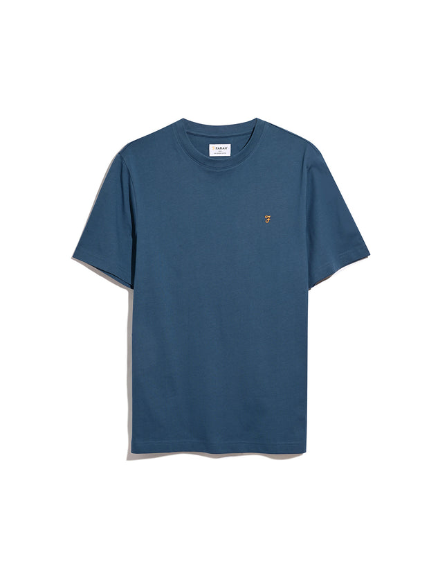 Danny Regular Fit Organic Cotton T-Shirt In Deep Blue