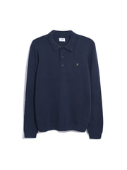 Hamlet Long Sleeve Knitted Polo In True Navy