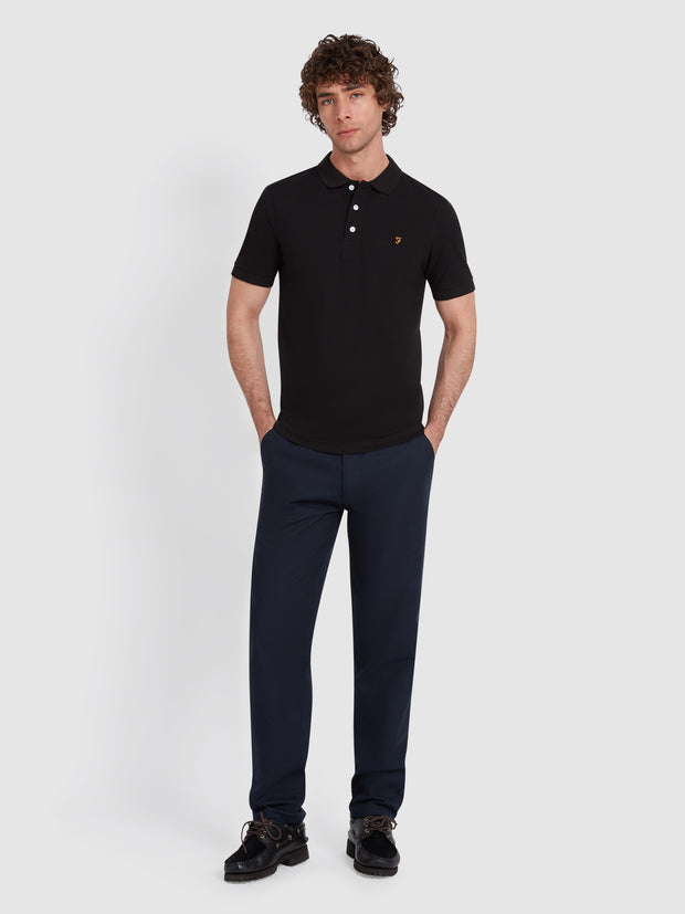 Blanes Slim Fit Poloshirt aus Bio-Baumwolle in Schwarz