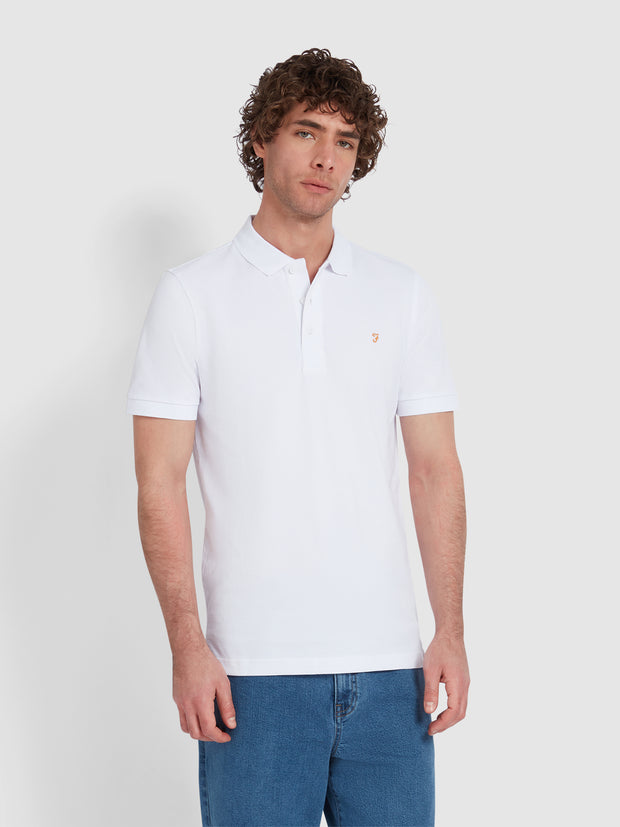 Blanes Polo ajustée en coton biologique - White