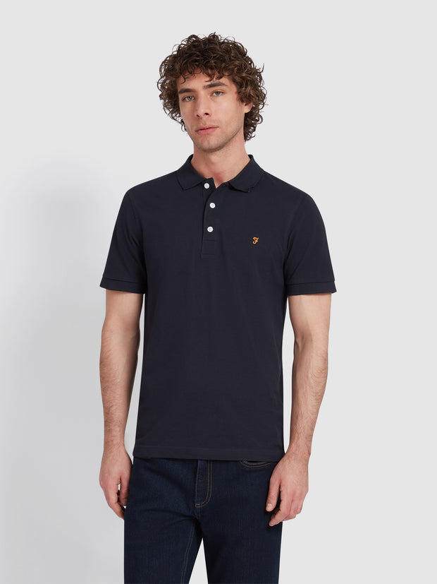 Blanes Polo ajustée en coton biologique - True Navy