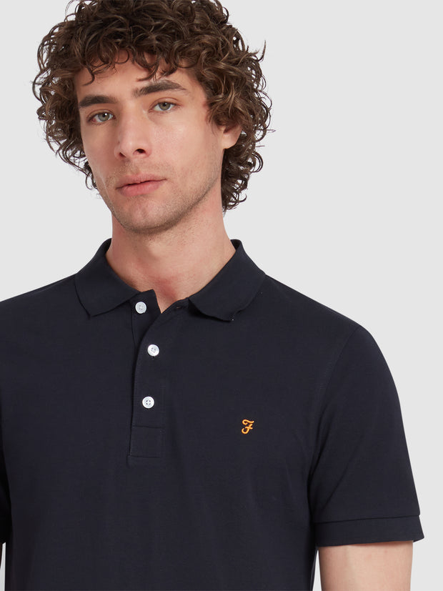 Blanes Polo ajustée en coton biologique - True Navy