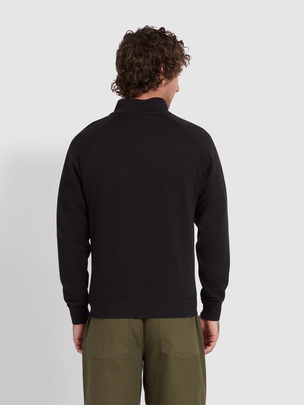 Jim Organic Cotton Quarter Zip Sweatshirt In Black