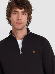 Jim Sweat-shirt à col zippé en coton biologique - Black