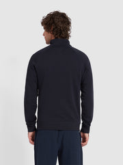 Jim Sweat-shirt à col zippé en coton biologique - True Navy