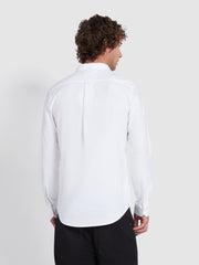 Brewer Slim Fit Organic Cotton Oxford Shirt In White