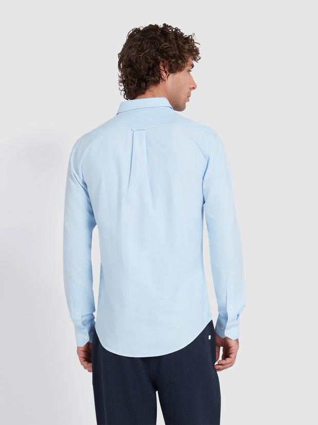 Brewer Chemise Oxford ajustée en coton biologique - Sky Blue