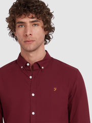 Brewer Chemise Oxford ajustée en coton biologique -  Bordeaux