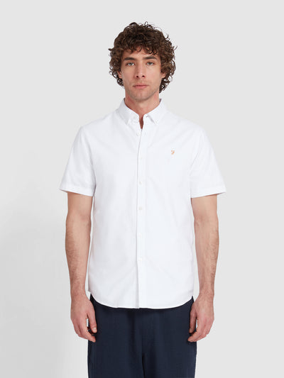 Brewer Short Sleeve Oxford Shirt In White