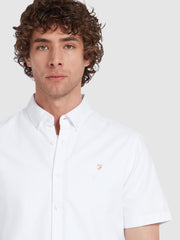 Brewer Short Sleeve Oxford Shirt In White