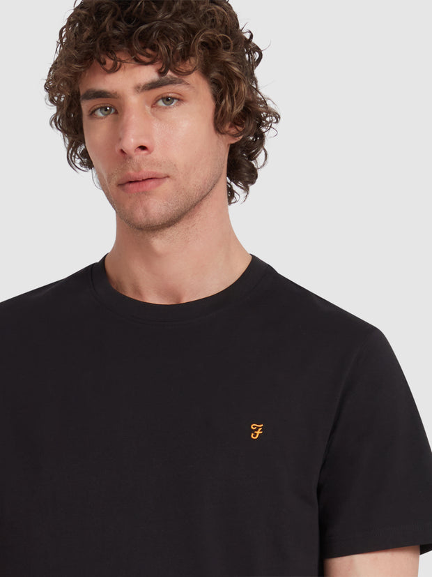 Danny Regular Fit Organic Cotton T-Shirt In Black