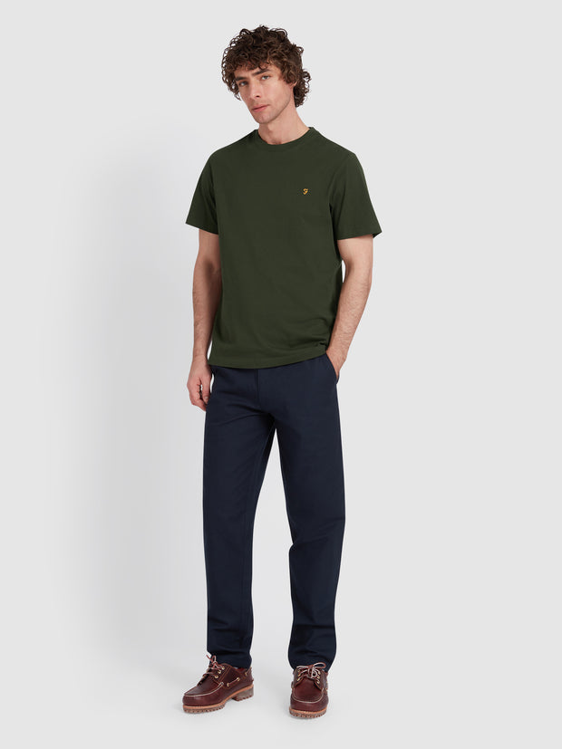 Danny Regular Fit Organic Cotton T-Shirt In Evergreen