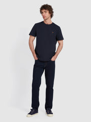 Danny Regular Fit Organic Cotton T-Shirt In True Navy