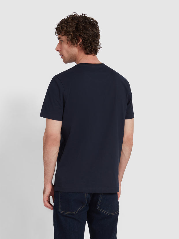 Danny Regular Fit Organic Cotton T-Shirt In True Navy