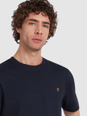 Danny Regular Fit Organic Cotton T-Shirt In True Navy