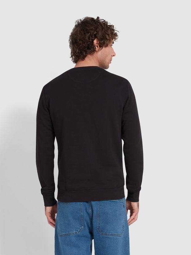 Tim Organic Cotton Crew Neck Sweatshirt In Black