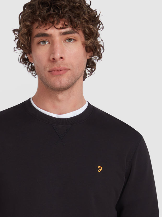 Tim Organic Cotton Crew Neck Sweatshirt In Black