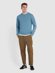 Tim Organic Cotton Crew Neck Sweatshirt In Para Blue