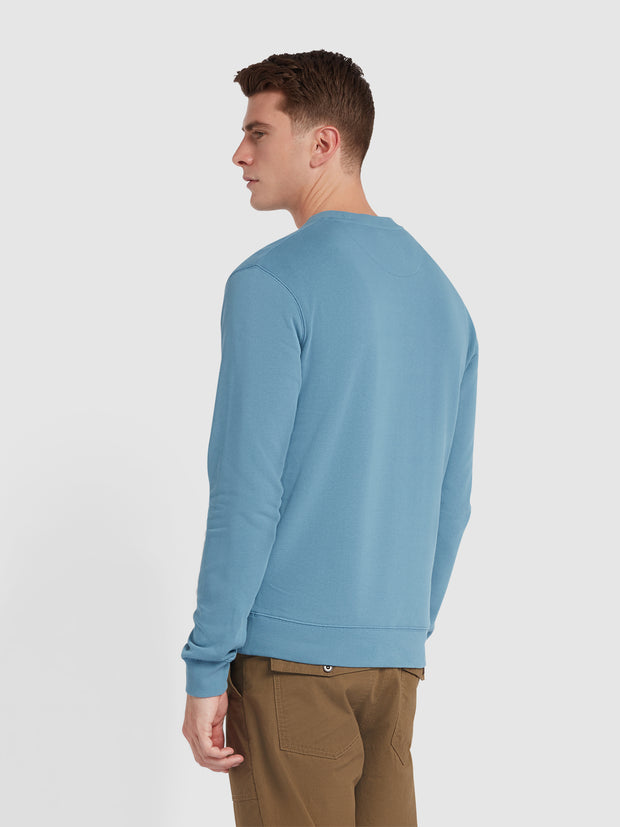 Tim Organic Cotton Crew Neck Sweatshirt In Para Blue