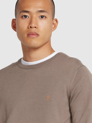 Mullen Merino Wool Crew Neck Sweater In Mushroom Grey