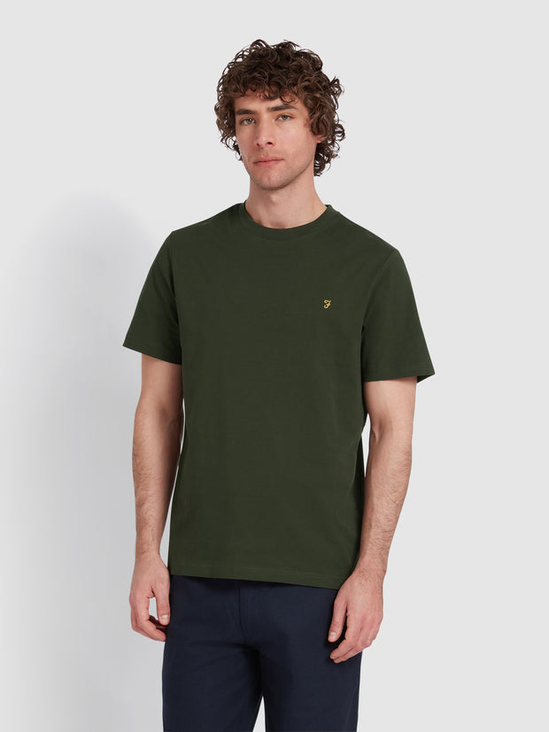 Danny Regular Fit Organic Cotton T-Shirt In Evergreen