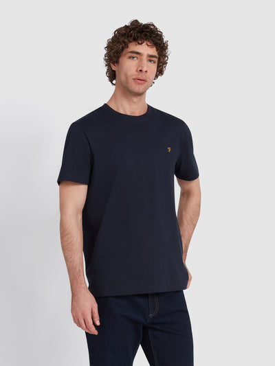 Danny Regular Fit Organic Cotton T-Shirt In True Navy