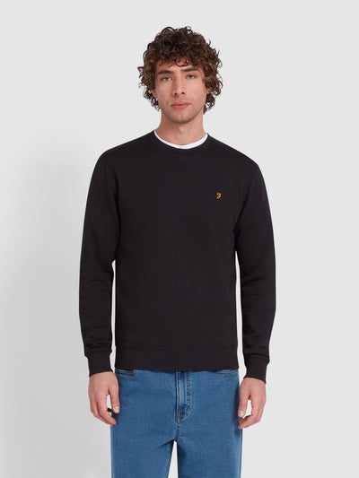 Tim Organic Cotton Crew Neck Sweatshirt In Black