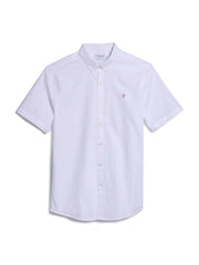 Brewer Short Sleeve Oxford Shirt In White