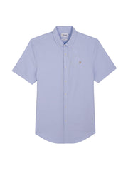 Brewer Chemise Oxford ajustée à manches courtes en coton biologique - Sky Blue