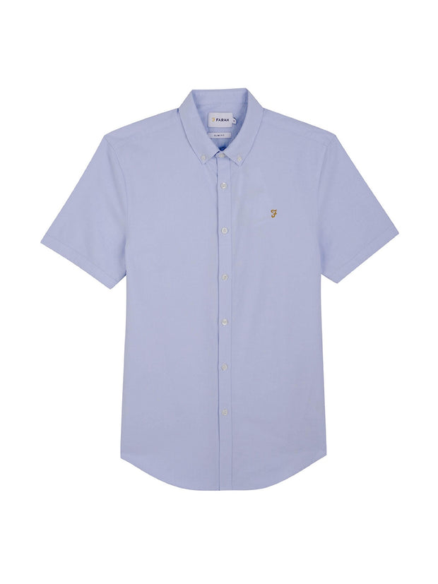 Brewer Short Sleeve Oxford Shirt In Sky Blue