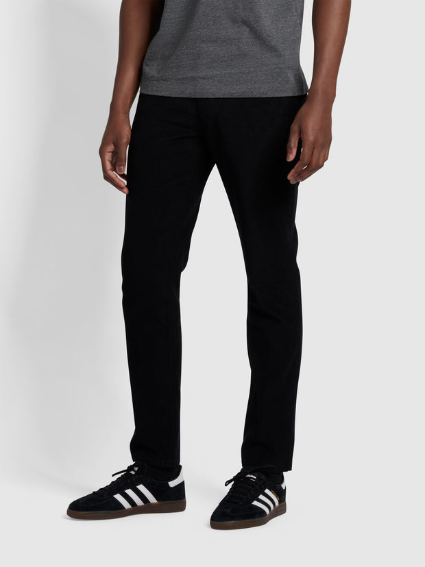 Elm Slim Fit Cord Trousers In Black