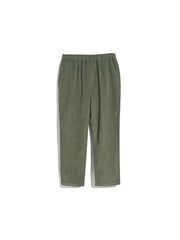 Hawtin Relaxed Tapered Fit Cord Drawstring Trousers In Olive Green