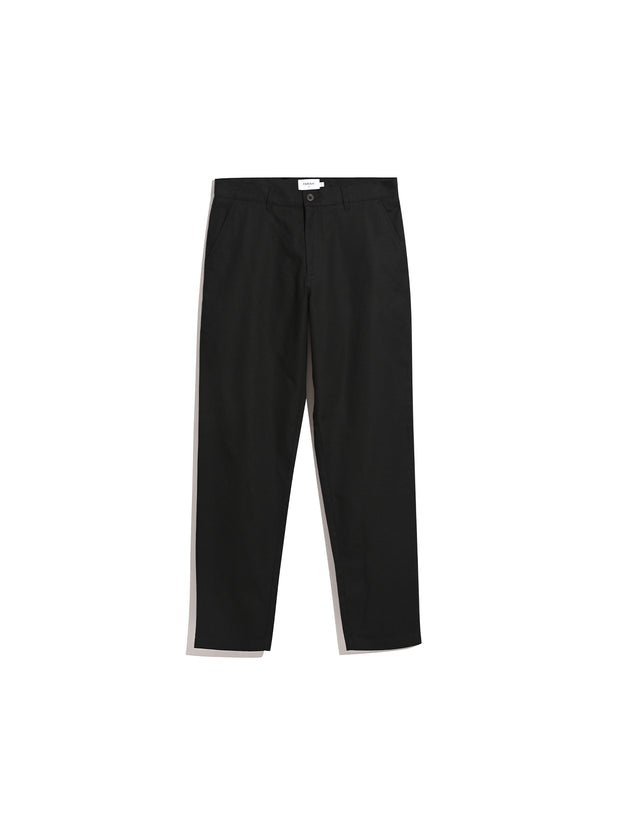 Norwood Regular Fit Cotton Hopsack Trousers In Black