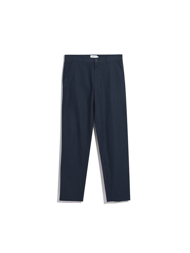 Norwood Regular Fit Cotton Hopsack Trousers In True Navy