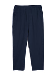 Hawtin Relaxed Tapered Fit Seersucker Trousers In True Navy