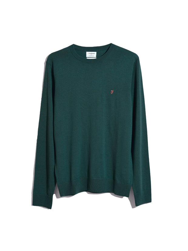 Mullen Merino Wool Crew Neck Sweater In Botanic Green