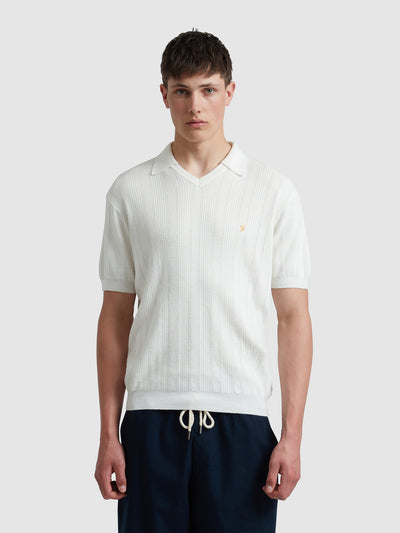 Woodford Knitted Polo Shirt In Ecru