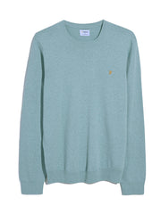 Mullen Cotton Crew Neck Sweater In Grove Green Marl