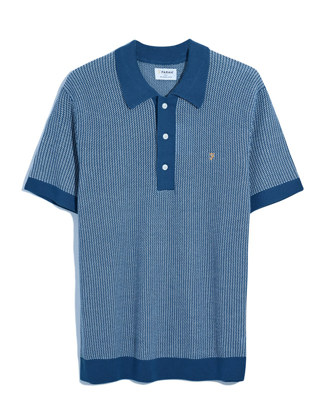 Sandford Knitted Polo Shirt In Cold Metal