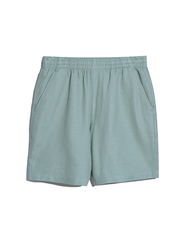 Redwald Waffle Shorts In Grove Green