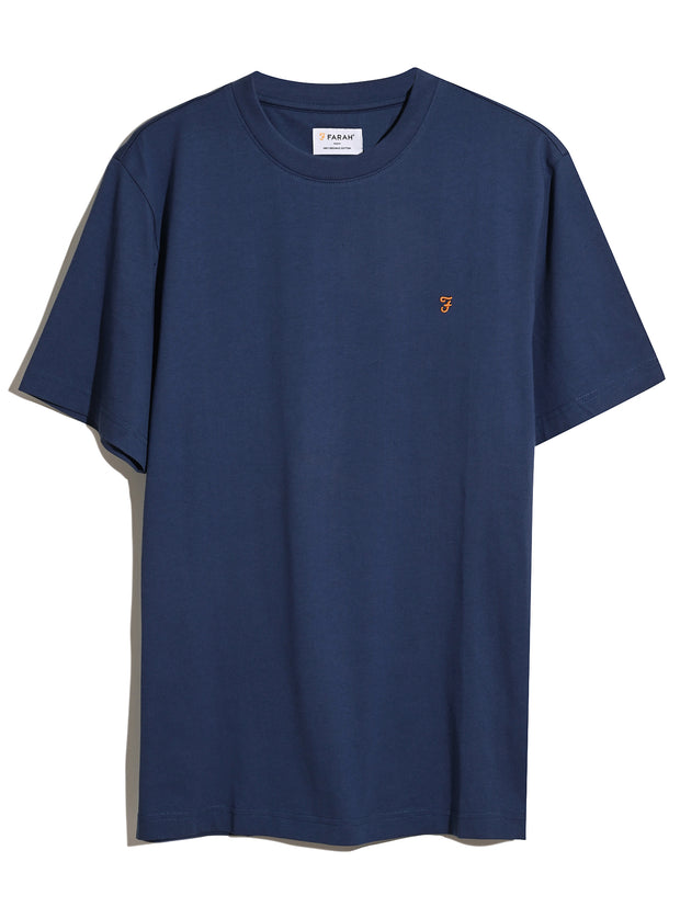 Danny Regular Fit Organic Cotton T-Shirt In Sigil Blue