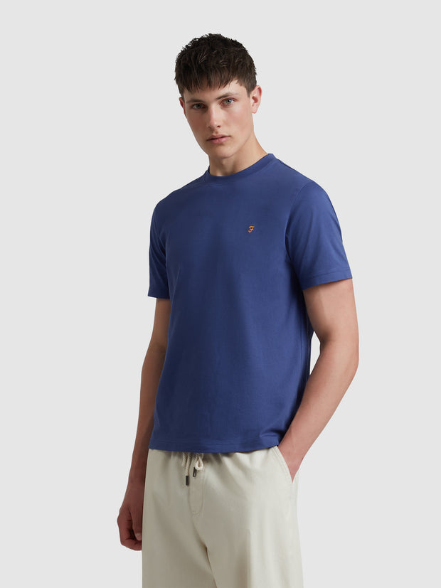 Danny Regular Fit Organic Cotton T-Shirt In Sigil Blue